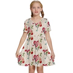 Key To The Heart Kids  Short Sleeve Tiered Mini Dress by ConteMonfrey