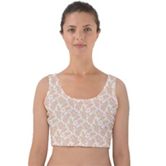 Delicated Leaves Velvet Crop Top