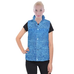 Blue Denim Jeans Like Women s Button Up Vest