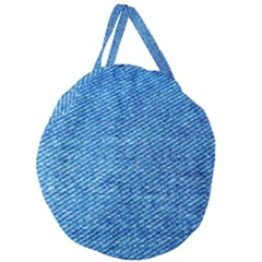 Blue Denim Jeans Like Giant Round Zipper Tote by ConteMonfrey