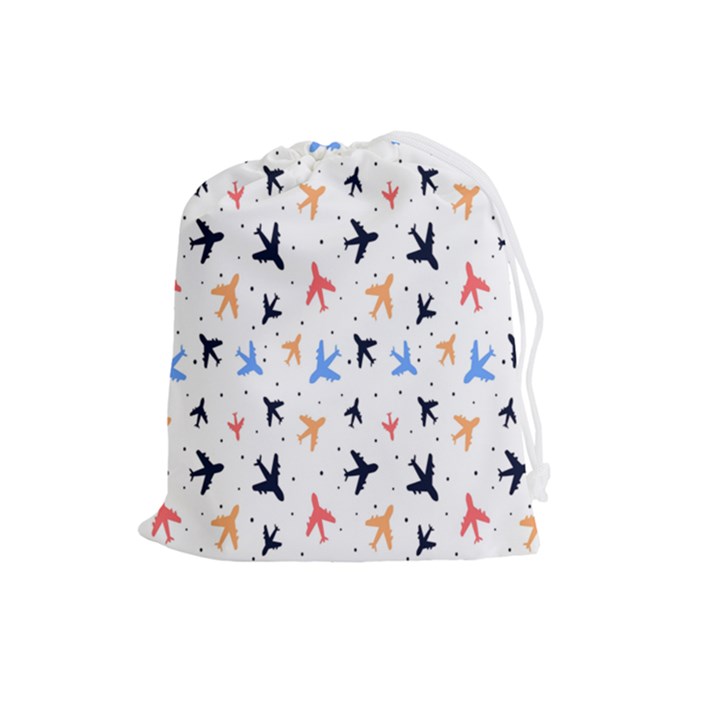 Cute airplanes planes Drawstring Pouch (Large)