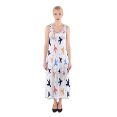 Cute airplanes planes Sleeveless Maxi Dress