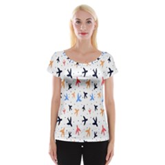 Cute Airplanes Planes Cap Sleeve Top by ConteMonfrey