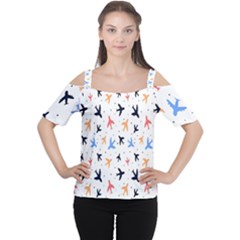 Cute airplanes planes Cutout Shoulder T-Shirt