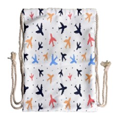 Cute airplanes planes Drawstring Bag (Large)