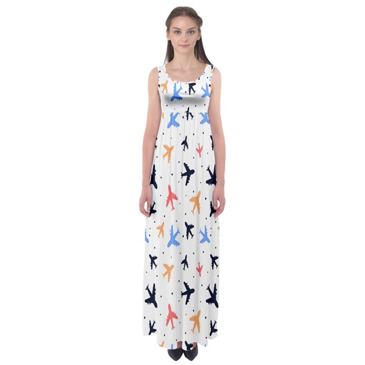 Cute airplanes planes Empire Waist Maxi Dress