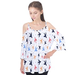 Cute airplanes planes Flutter Sleeve T-Shirt