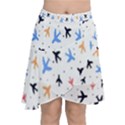 Cute airplanes planes Chiffon Wrap Front Skirt View1