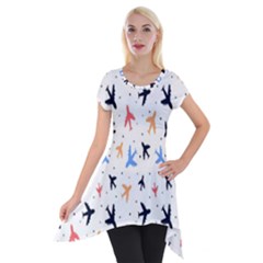 Cute airplanes planes Short Sleeve Side Drop Tunic