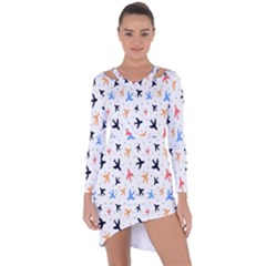 Cute airplanes planes Asymmetric Cut-Out Shift Dress