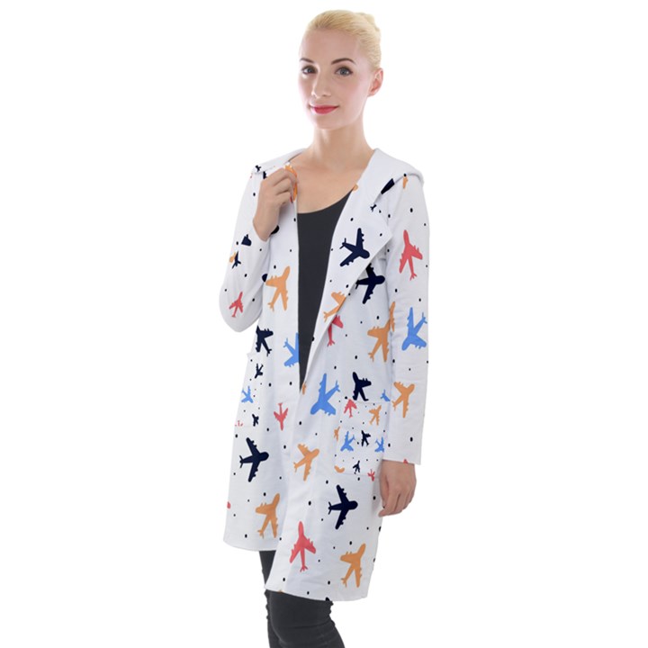 Cute airplanes planes Hooded Pocket Cardigan