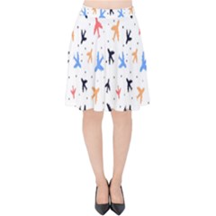 Cute airplanes planes Velvet High Waist Skirt