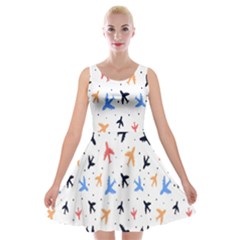 Cute Airplanes Planes Velvet Skater Dress