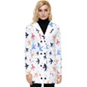 Cute airplanes planes Button Up Hooded Coat  View1