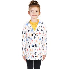 Cute airplanes planes Kids  Double Breasted Button Coat