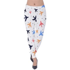 Cute Airplanes Planes Velvet Leggings