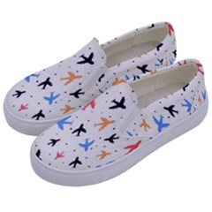 Cute airplanes planes Kids  Canvas Slip Ons