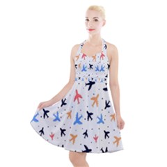 Cute airplanes planes Halter Party Swing Dress 