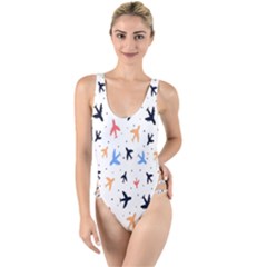 Cute airplanes planes High Leg Strappy Swimsuit