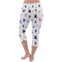 Cute airplanes planes Lightweight Velour Capri Yoga Leggings View4