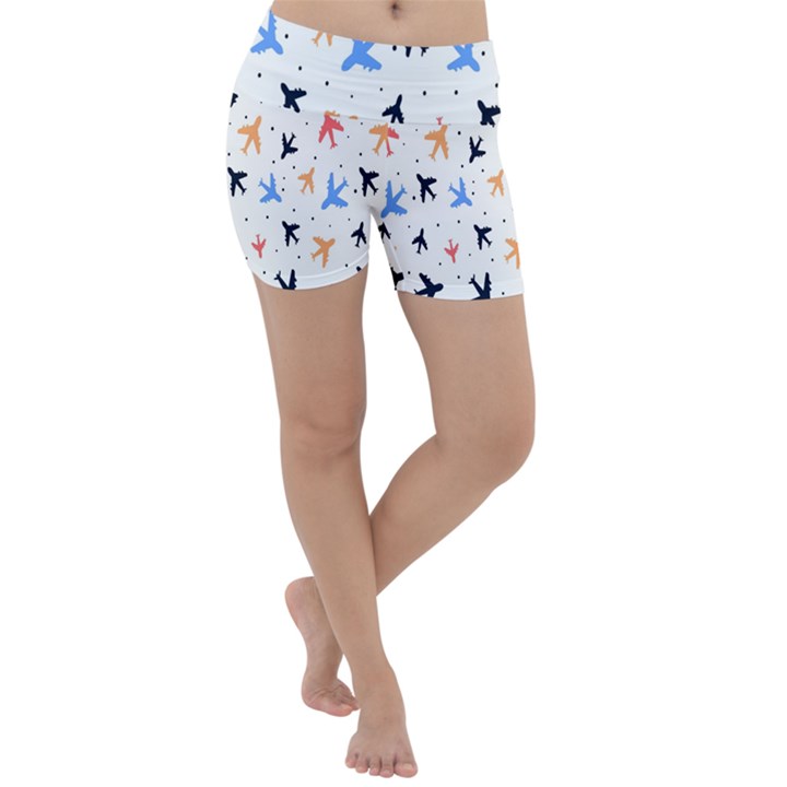 Cute airplanes planes Lightweight Velour Yoga Shorts