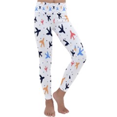 Cute airplanes planes Kids  Lightweight Velour Classic Yoga Leggings