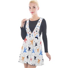 Cute Airplanes Planes Plunge Pinafore Velour Dress by ConteMonfrey