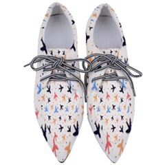 Cute airplanes planes Pointed Oxford Shoes