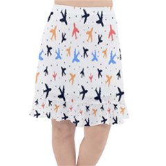 Cute airplanes planes Fishtail Chiffon Skirt