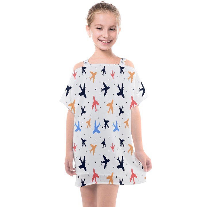 Cute airplanes planes Kids  One Piece Chiffon Dress