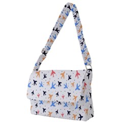 Cute airplanes planes Full Print Messenger Bag (L)