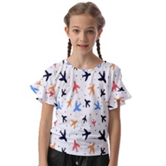 Cute airplanes planes Kids  Cut Out Flutter Sleeves