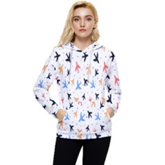 Cute airplanes planes Women s Lightweight Drawstring Hoodie