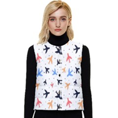 Cute Airplanes Planes Women s Button Up Puffer Vest by ConteMonfrey