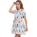 Cute airplanes planes Kids  Bow Tie Puff Sleeve Dress View3