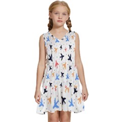 Cute airplanes planes Kids  Sleeveless Tiered Mini Dress