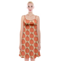 Cute Pumpkin Spaghetti Strap Velvet Dress