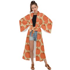 Cute Pumpkin Maxi Kimono by ConteMonfrey