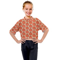 Cute Pumpkin Kids Mock Neck T-Shirt