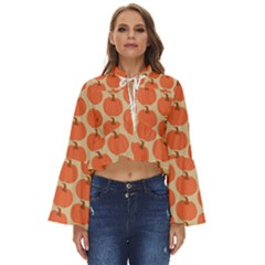 Cute Pumpkin Boho Long Bell Sleeve Top