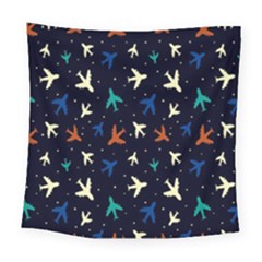 Blue Sky Airplanes Planes Square Tapestry (large)