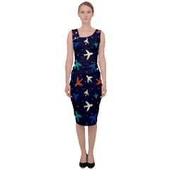 Blue Sky Airplanes Planes Sleeveless Pencil Dress by ConteMonfrey