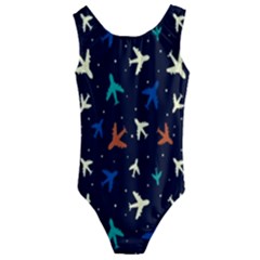 Blue Sky Airplanes Planes Kids  Cut-out Back One Piece Swimsuit by ConteMonfrey