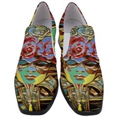 Carnival Mask - Venetian Mask - Italy Vintage Women Slip On Heel Loafers by ConteMonfrey