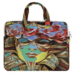 Carnival Mask - Venetian Mask - Italy Vintage Macbook Pro 13  Double Pocket Laptop Bag by ConteMonfrey