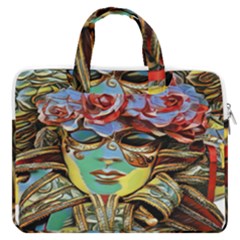 Carnival Mask - Venetian Mask - Italy Vintage Macbook Pro 15  Double Pocket Laptop Bag  by ConteMonfrey