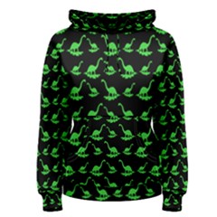 Green Neon Dinos Women s Pullover Hoodie