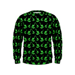 Green Neon Dinos Kids  Sweatshirt