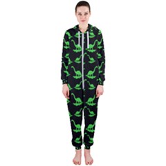 Green Neon Dinos Hooded Jumpsuit (ladies)