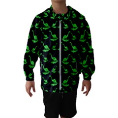 Green Neon Dinos Kids  Hooded Windbreaker